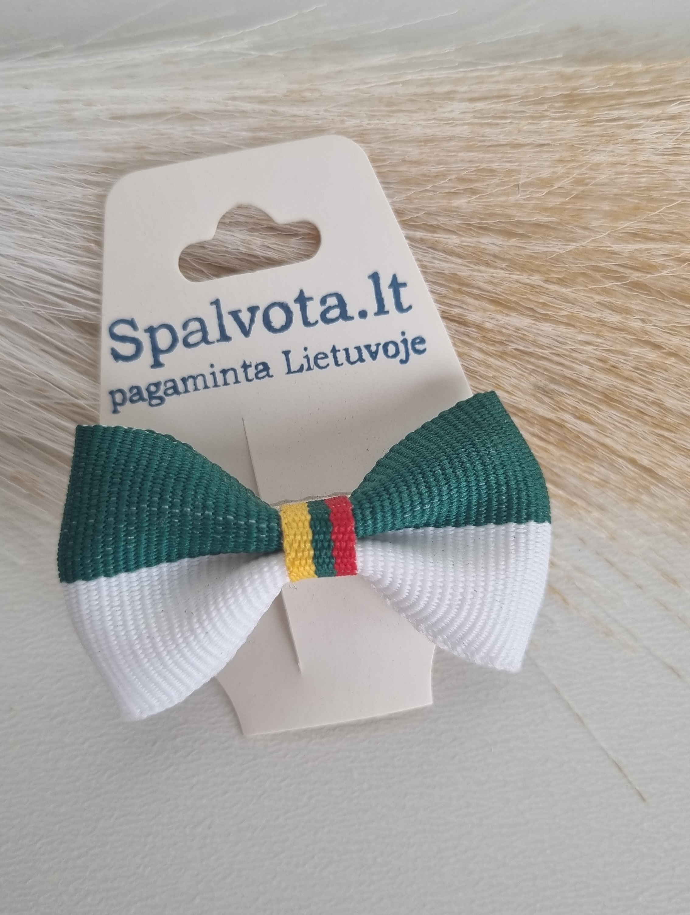 Plaukų segtukas žalia / balta