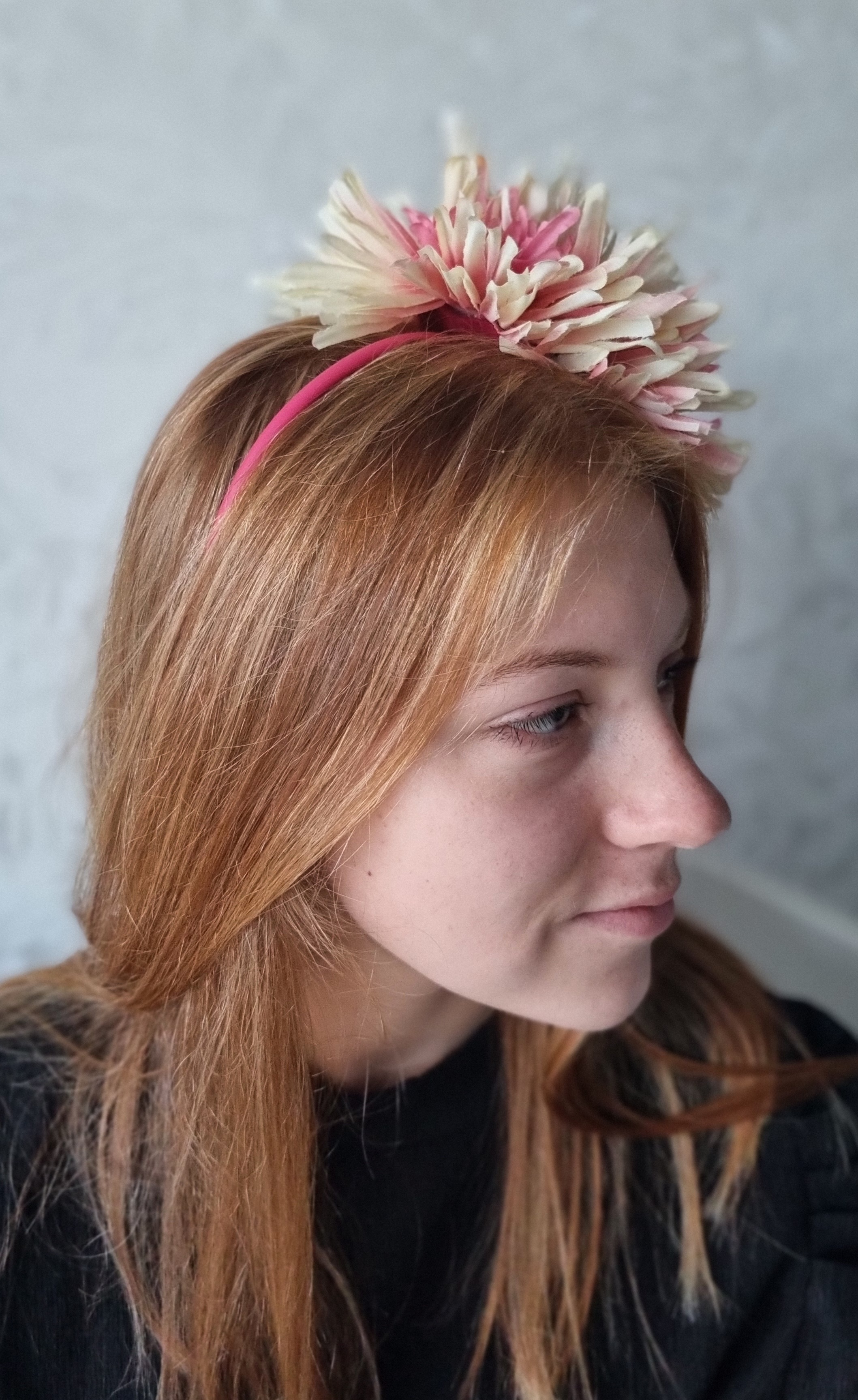 Efektingas nelūžtantis lankelis "Rožinė gėlė"