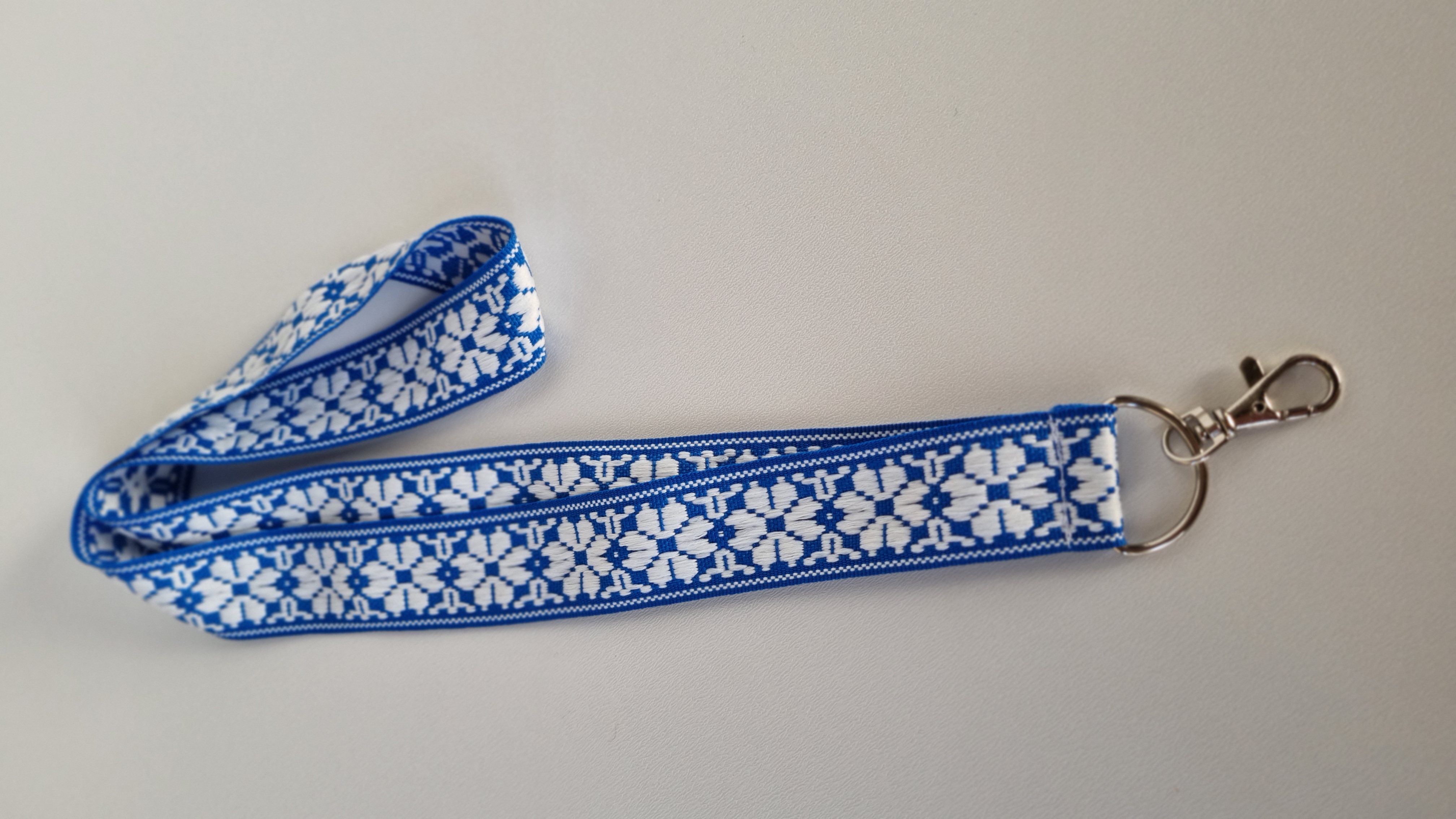 Juosta ant kaklo "Austinė Mėlyna Balta"