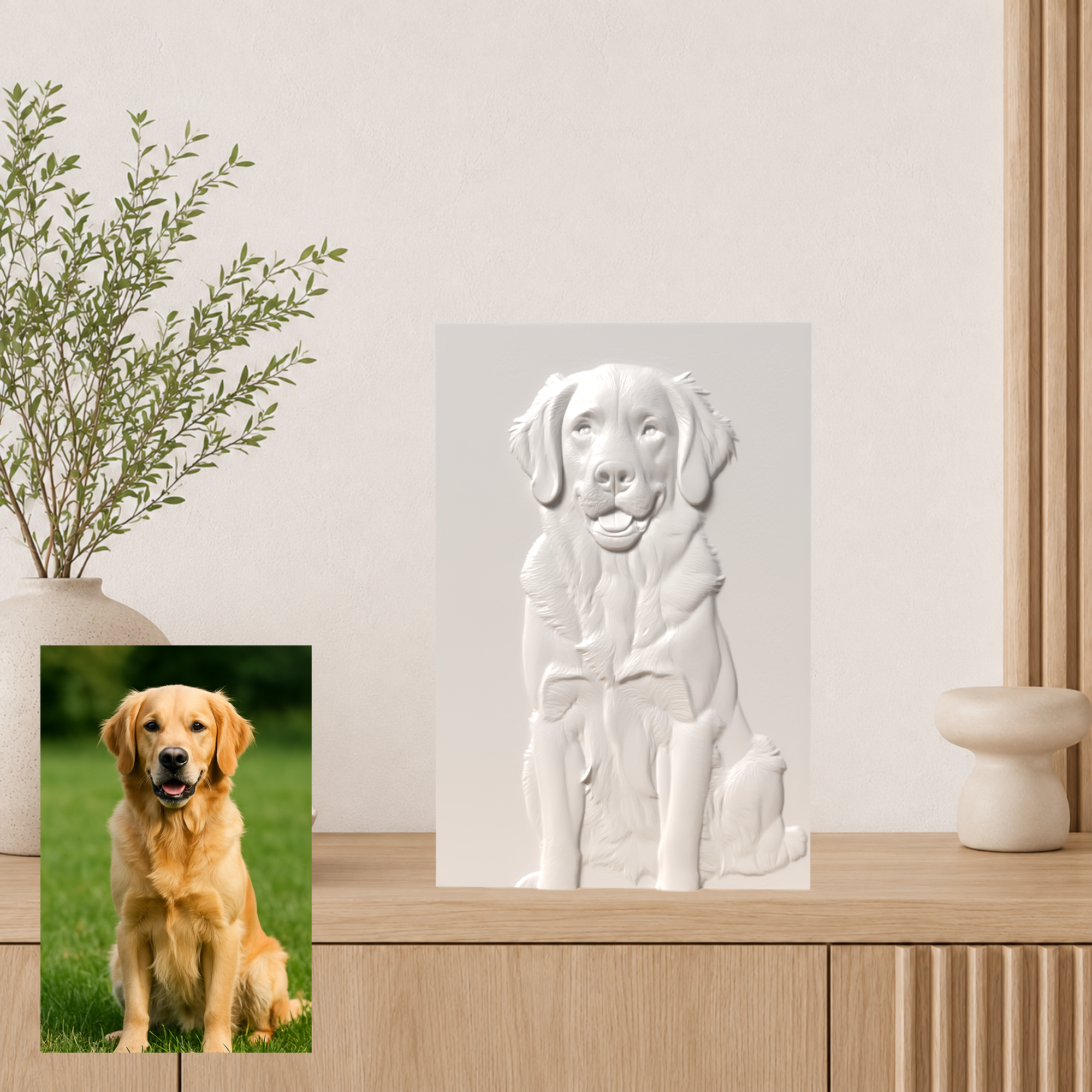 Foto deines Haustiers als 3D Relief