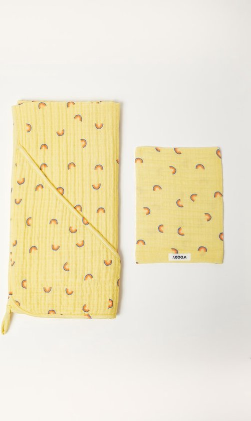 Tertra badcape + washandje Woody 