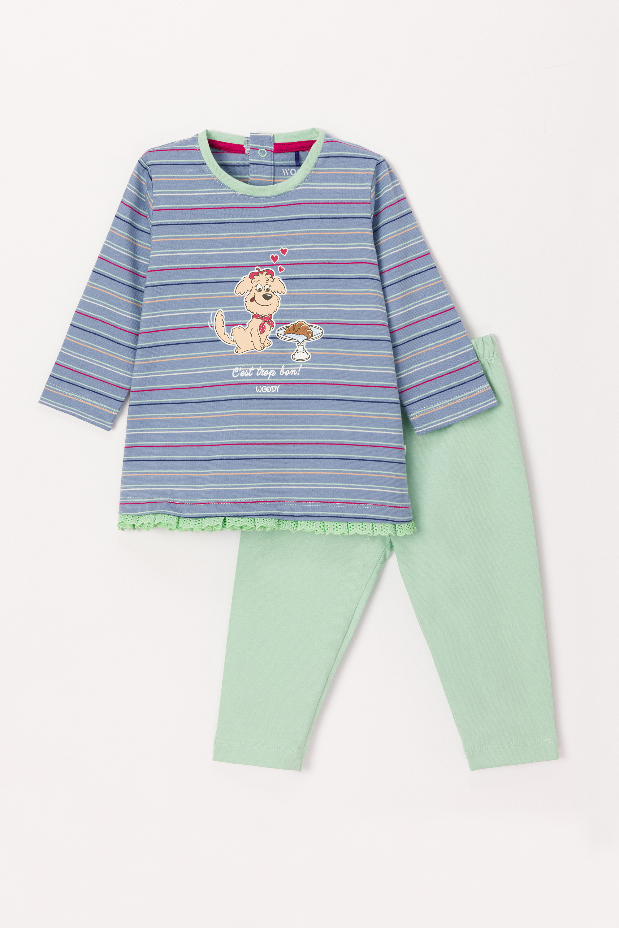 Pyjama Woody Multicolor Streep   242-10-BLB-S/961