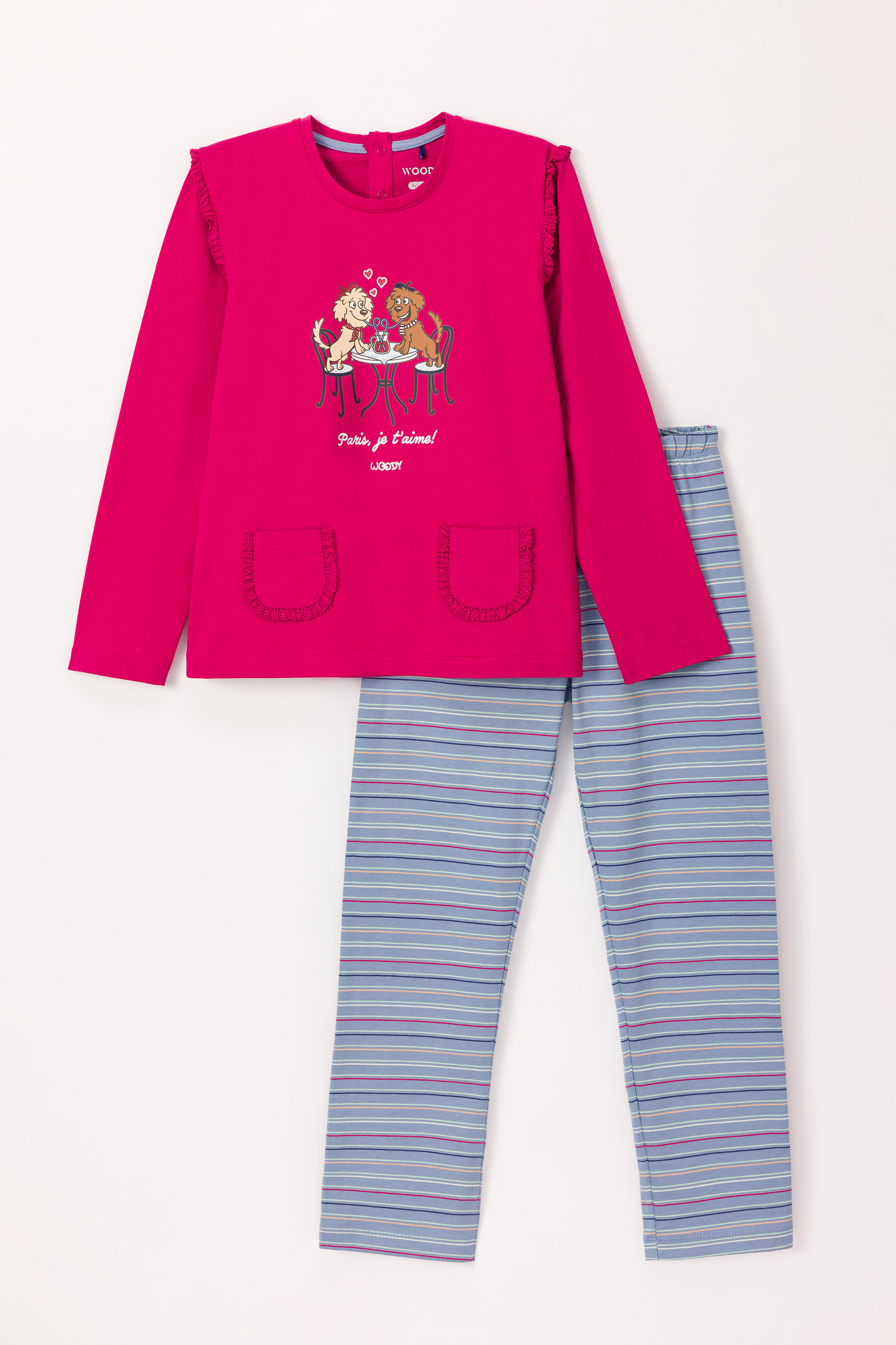 Pyjama Woody Labradoodle Framboos Rood   242-10-PLG-S/357