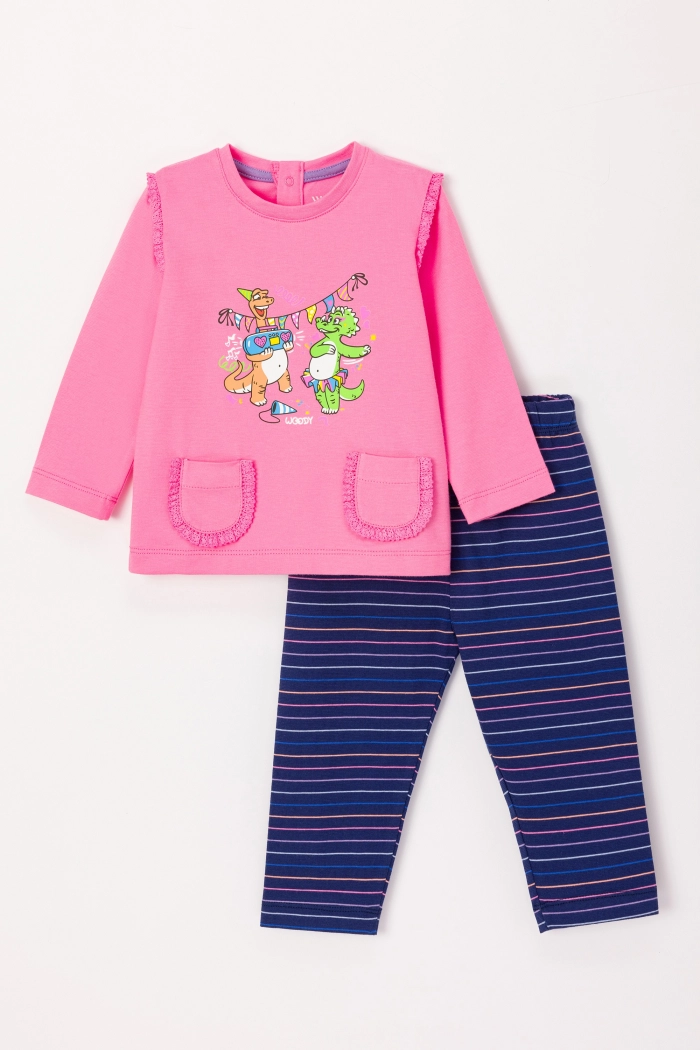 Pyjama Woody Dino Roze  242-10-PLG-S/453