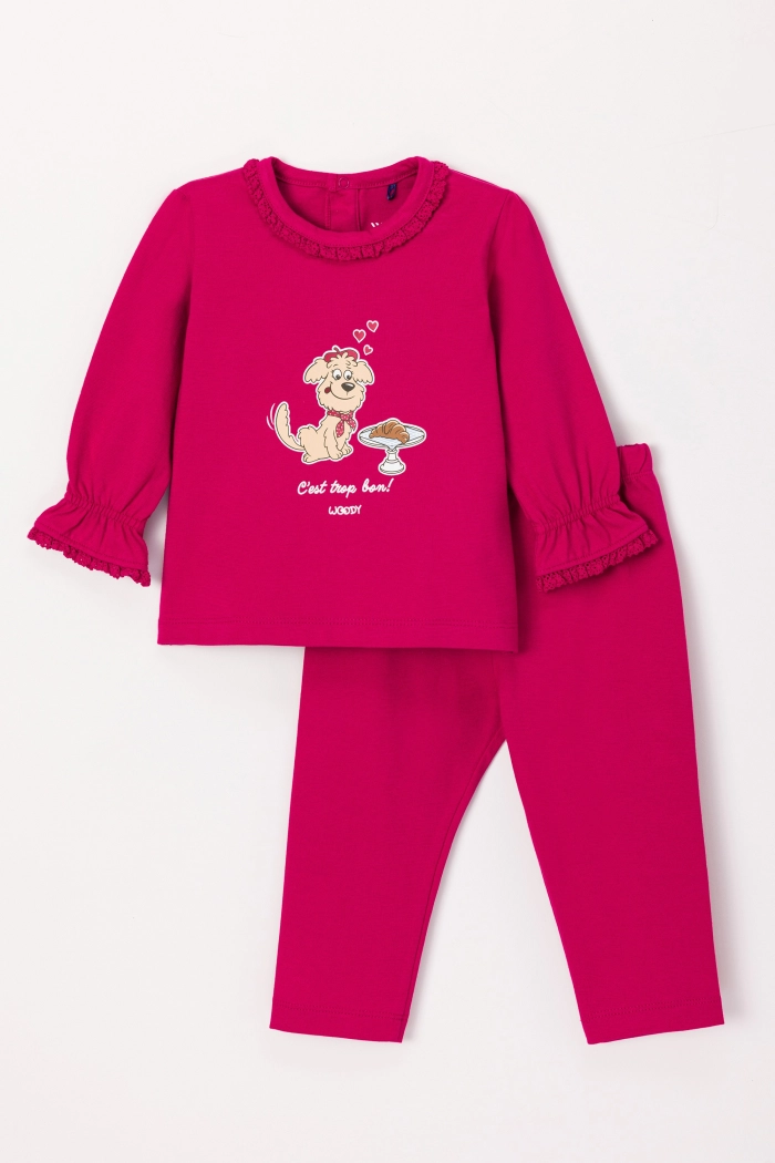 Pyjama Woody Labradoodle Framboos Rood   242-10-PLH-S/357