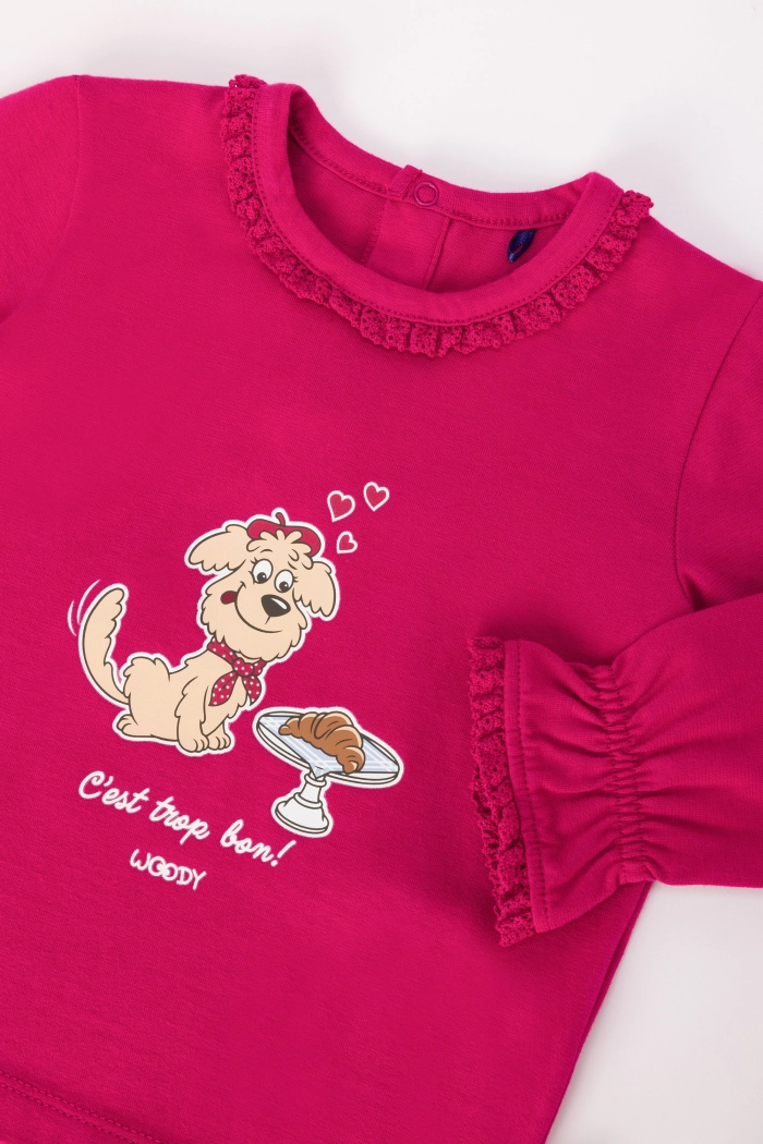 Pyjama Woody Labradoodle Framboos Rood   242-10-PLH-S/357