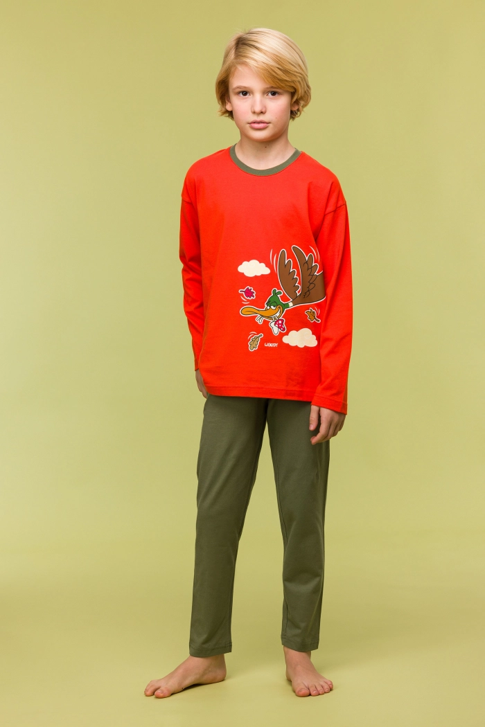 Pyjama Woody Eend Rood   242-10-PLU-S/403