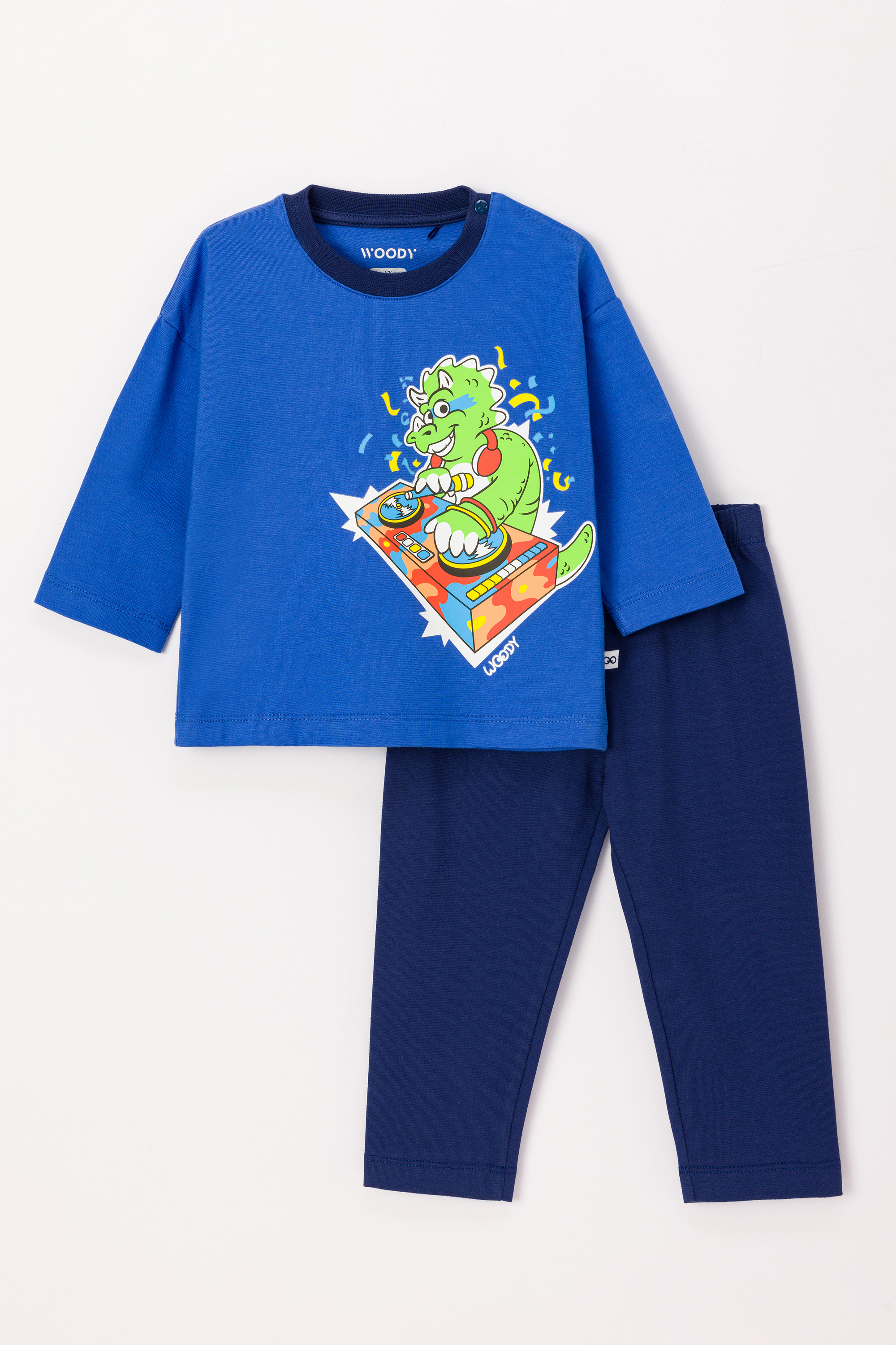 Pyjama Woody Dino Hoogblauw  242-10-PLU-S/875