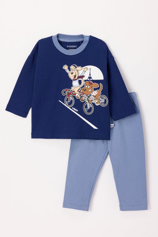 Pyjama Woody Labradoodle Donker Blauw  242-10-PLU-S/889