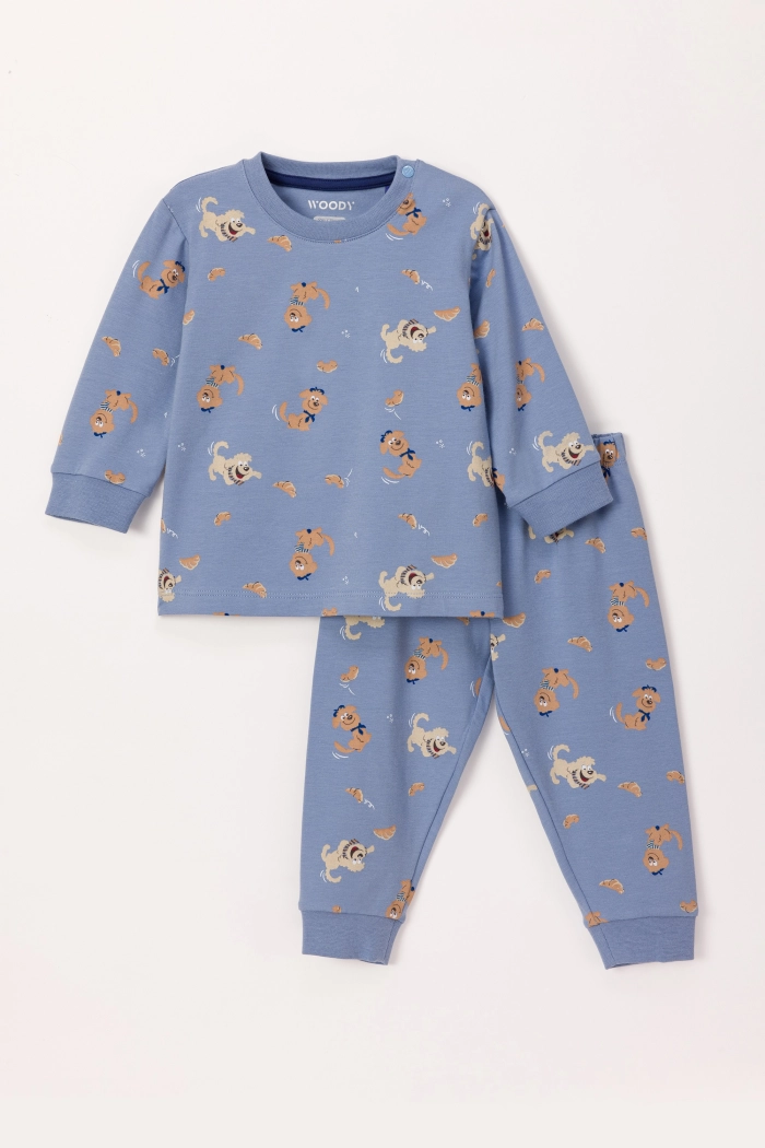Pyjama Woody Labradoodle Blauw 242-10-PZL-Z/906