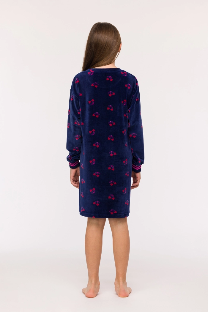 Slaapkleedje Woody Velours Kersjes print  242-YDE-V/932