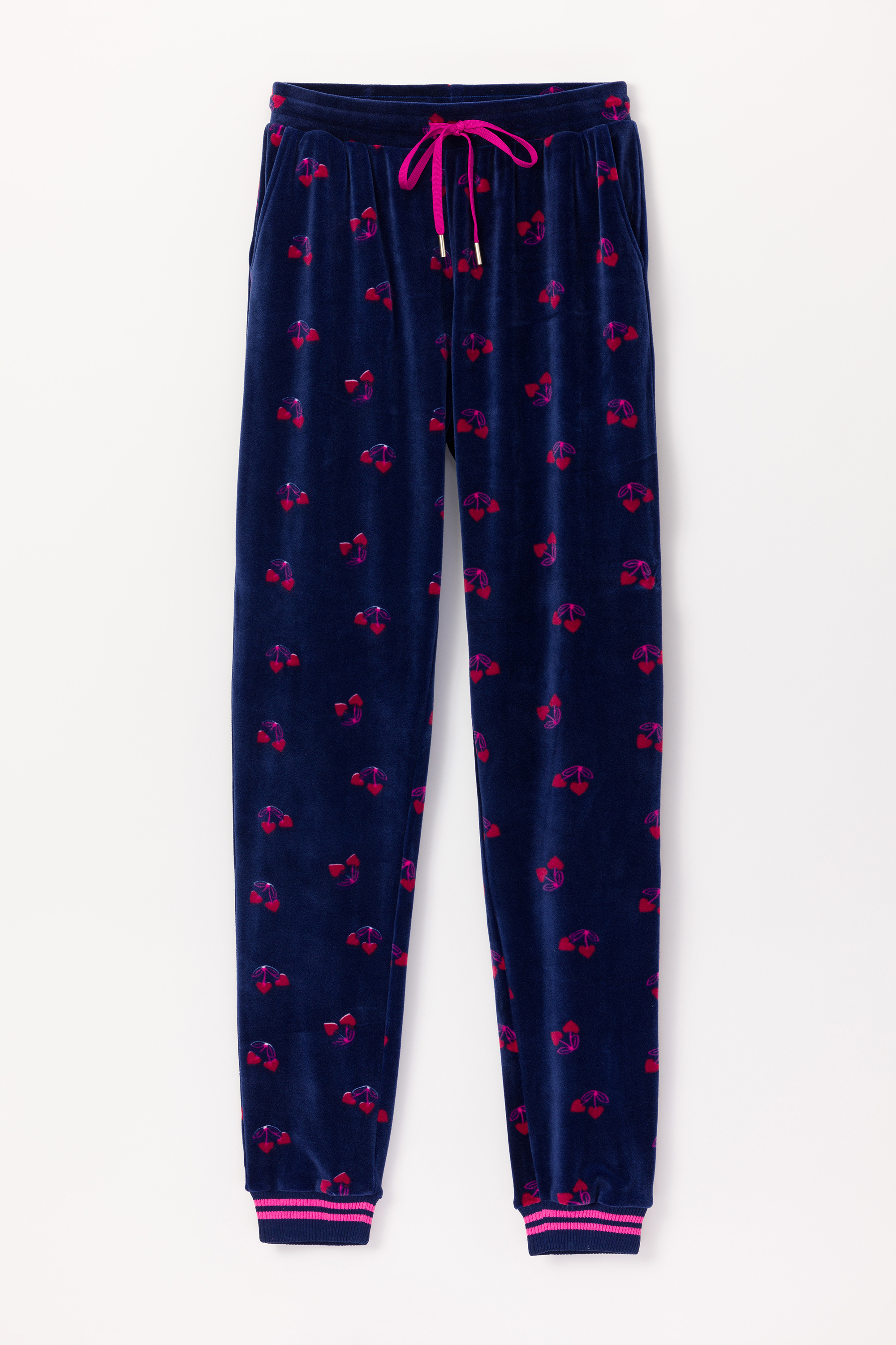 Pyjama Woody Velours Kersjes Print   242-12-YPE-V/932
