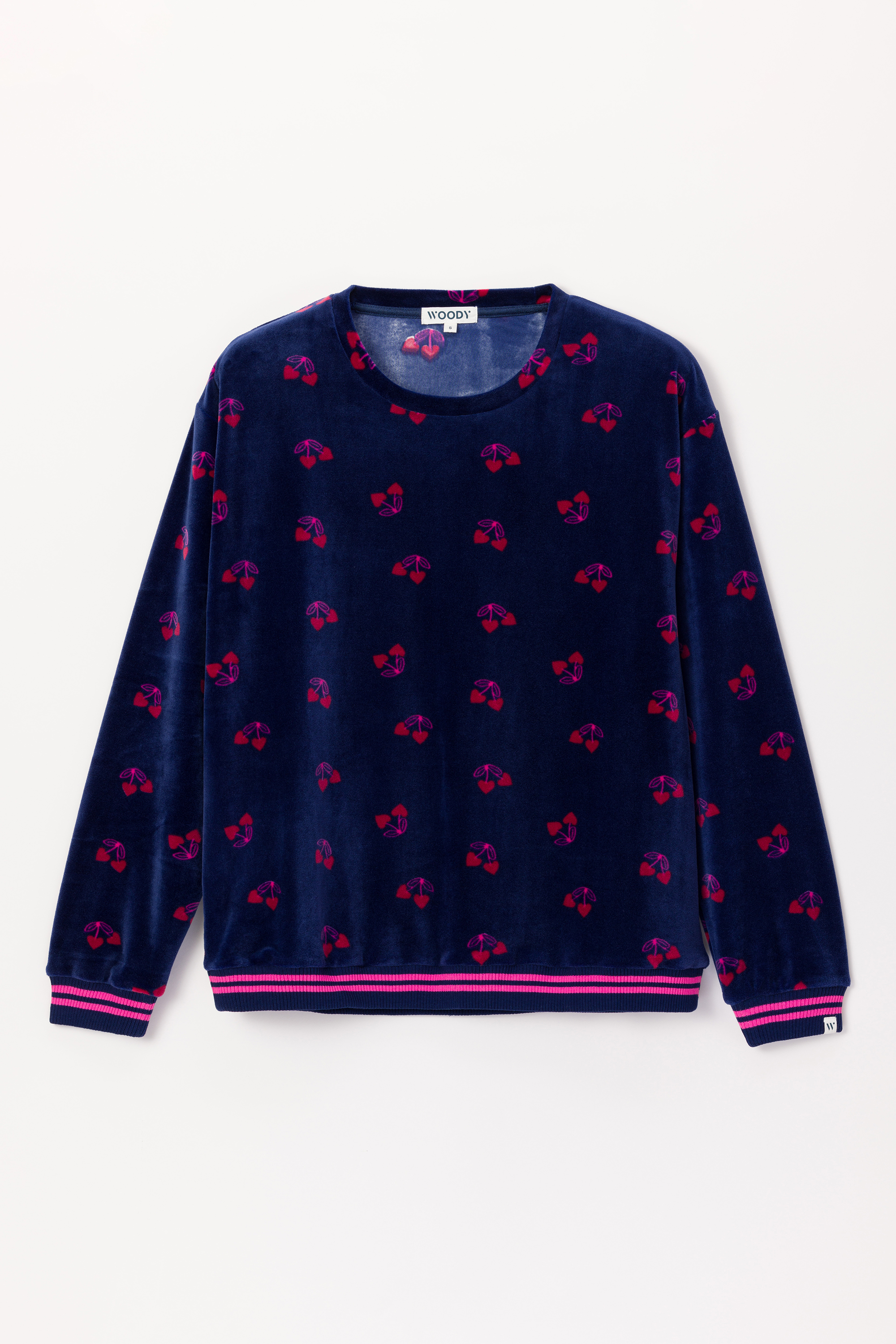 Pyjama Woody Velours Kersjes Print   242-12-YPE-V/932