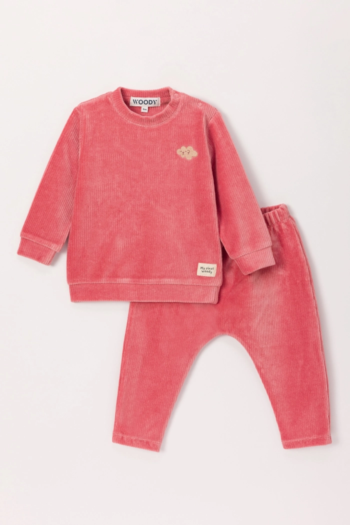 Huispakje Woody Velours Roze 242-13-BPC-V/444