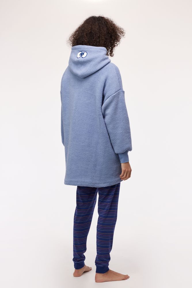 Oversized Sweater Woody Unisex Jeansblauw  242-10-PXL-M/813