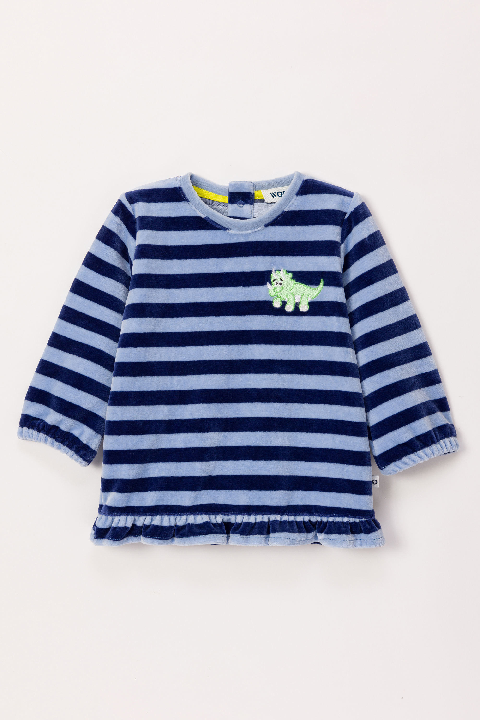 Pyjama Woody Dino Velours Blauwe Streep 242-10-PDL-V/929