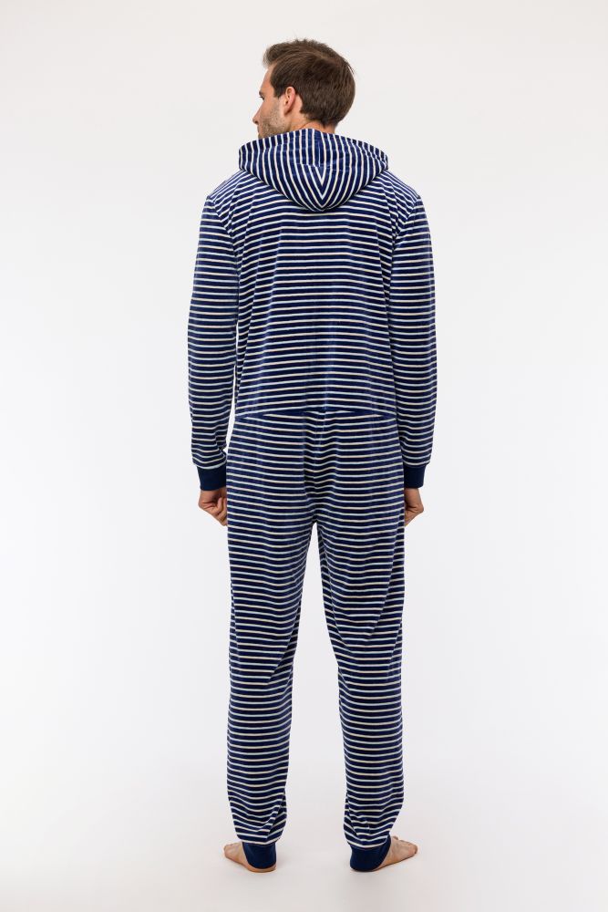Onesie Woody Velours Blauwe Streep  242-10-QOP-V/927