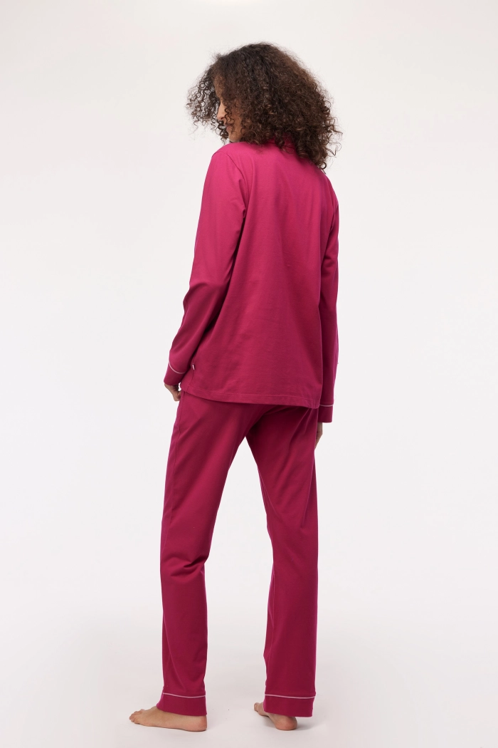 Doorknooppyjama Woody Framboosrood 242-10-PIS-S/357