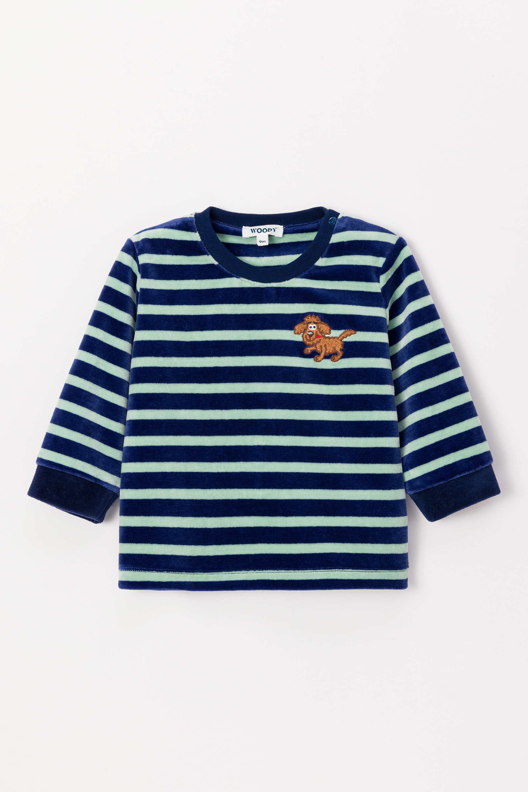 Pyjama Woody Labradoodle Velours Gestreept 242-10-PLC-V/925