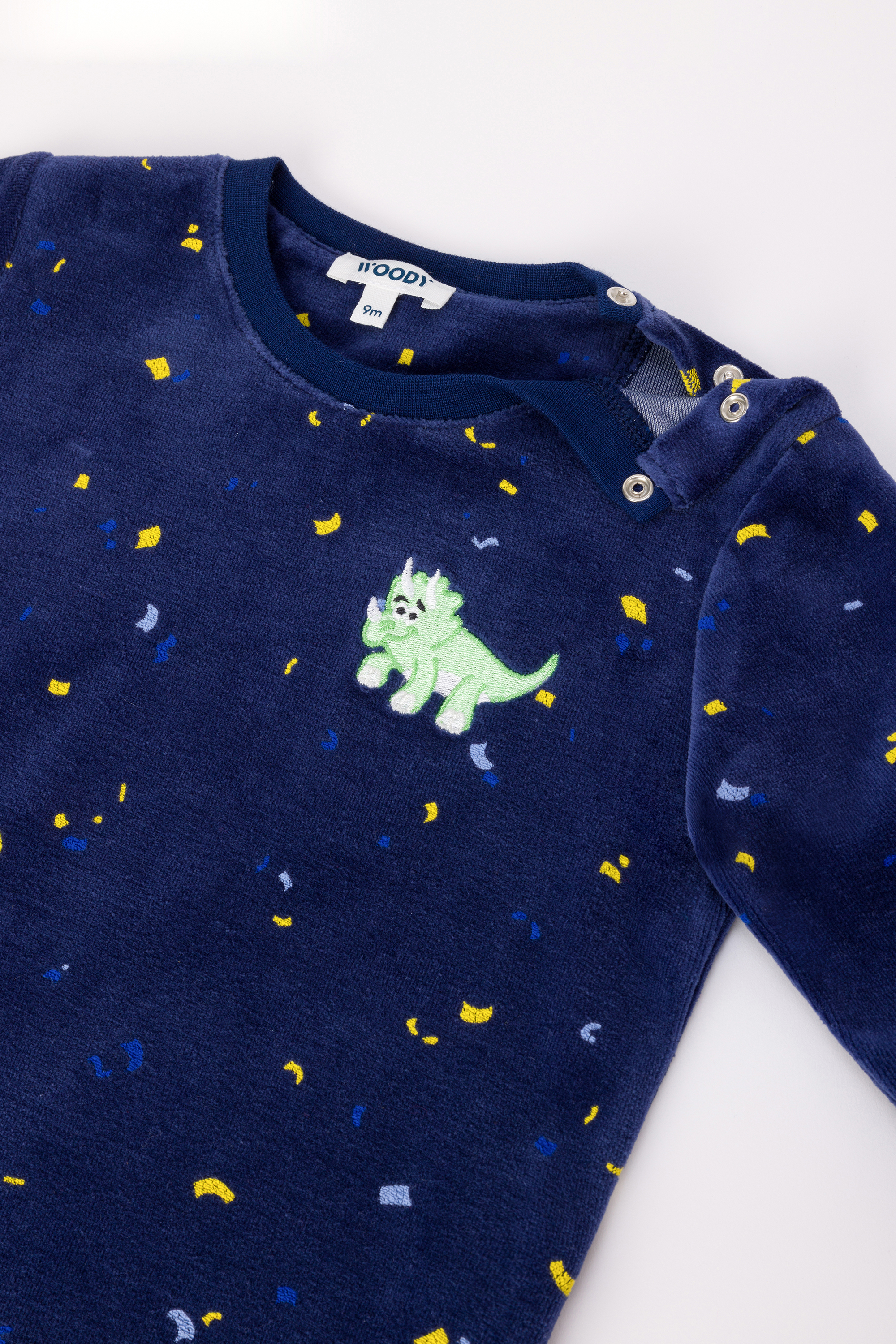 Pyjama Woody Dino Velours Confetti 242-10-PLC-V/928