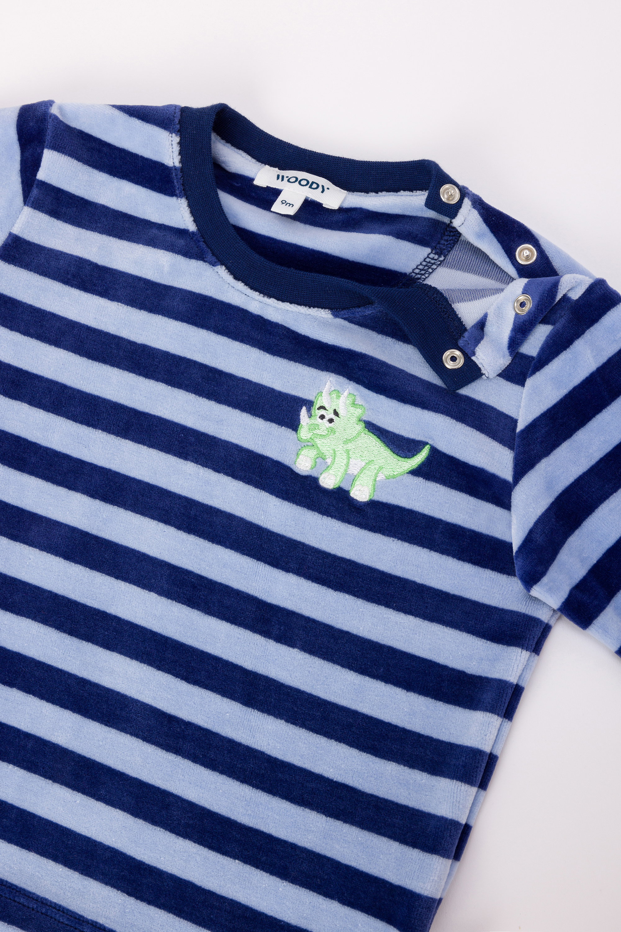 Pyjama Woody Dino Velours Gestreept 242-10-PLC-V/929
