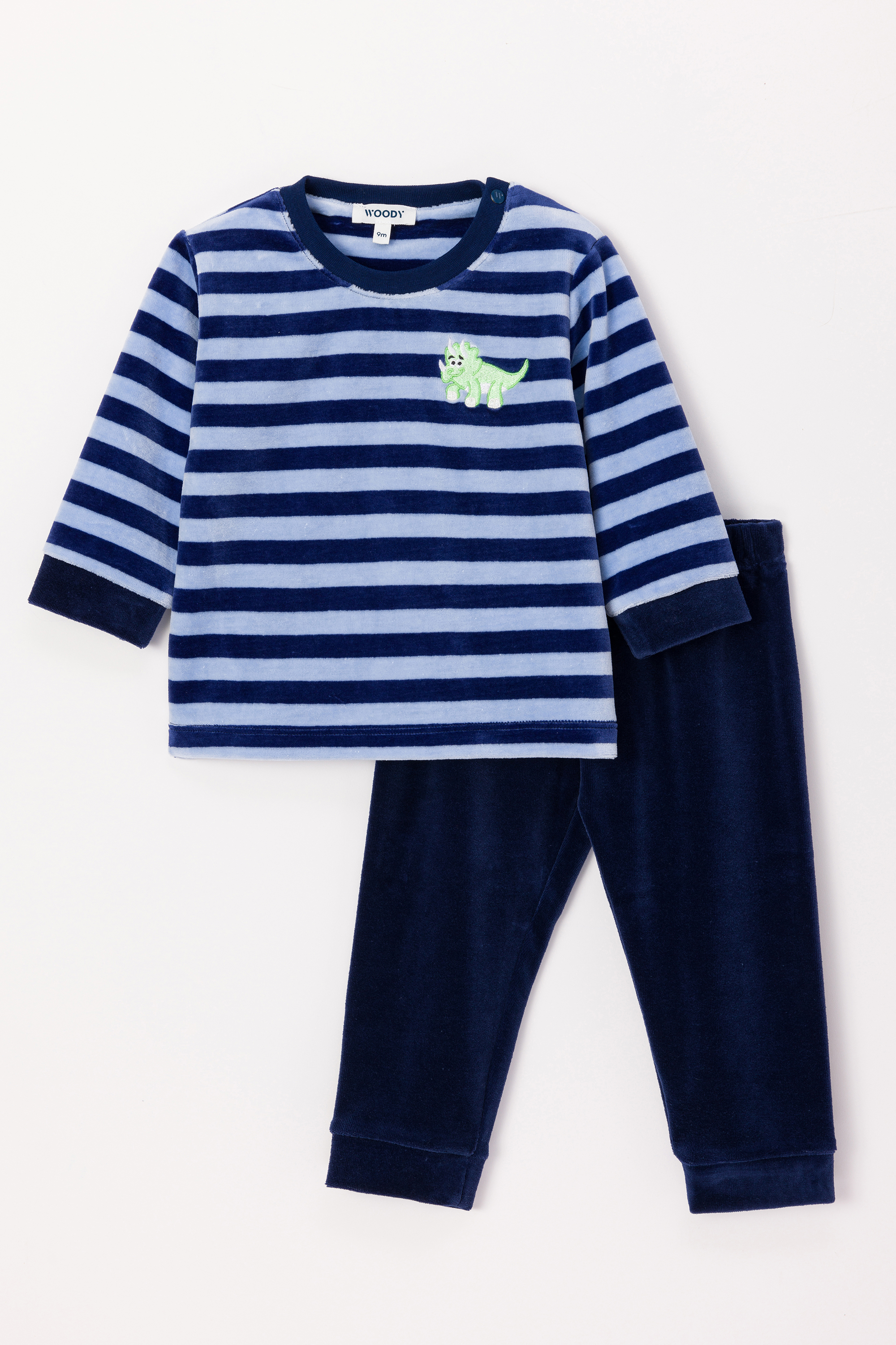 Pyjama Woody Dino Velours Gestreept 242-10-PLC-V/929