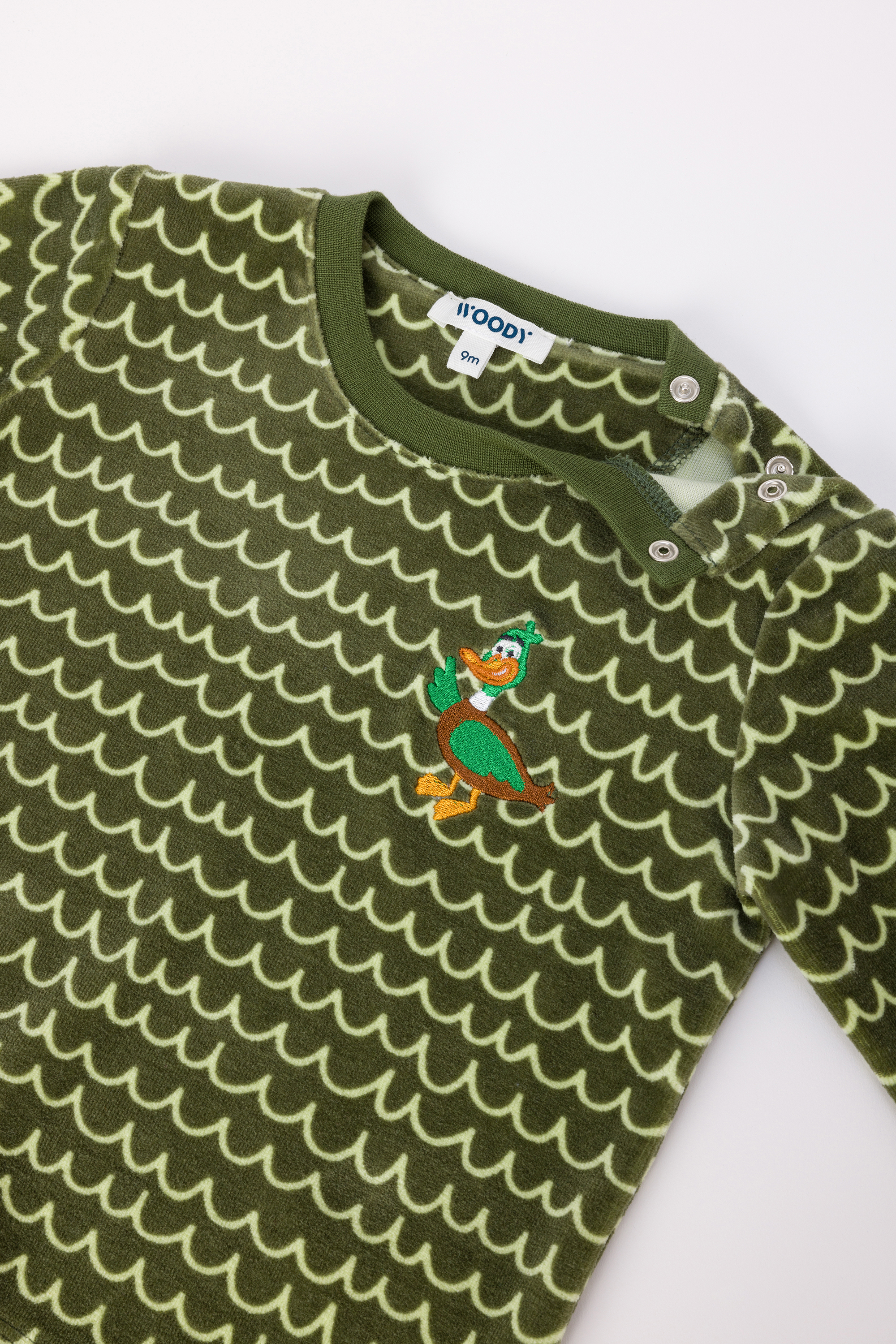 Pyjama Woody Eend Velours Golfjes 242-10-PLC-V/947