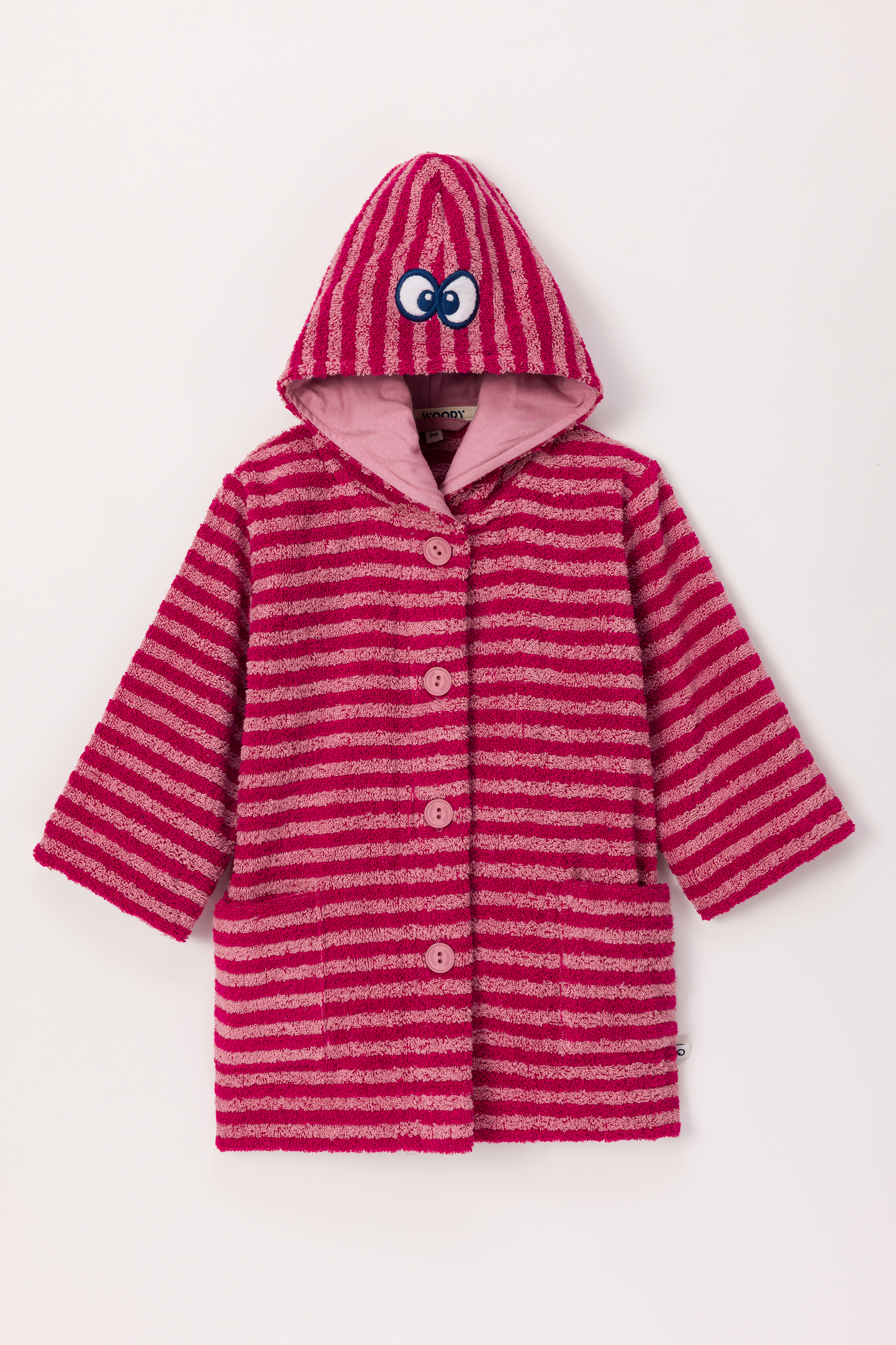 Badjas Woody Roze gestreept 242-10-ROB-B/923