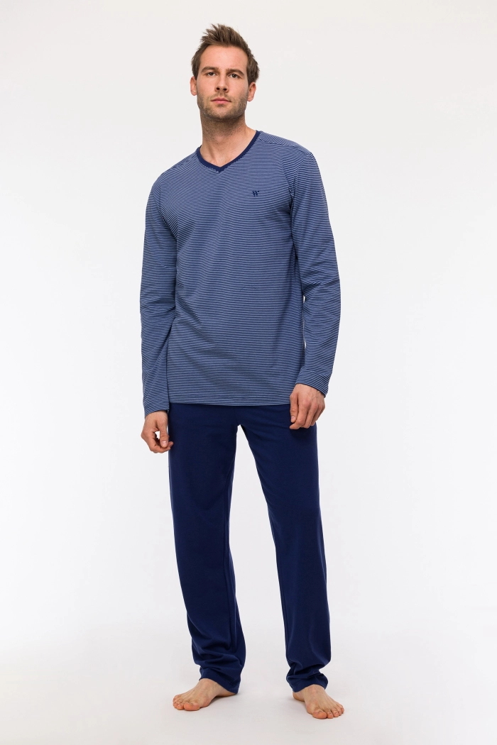Pyjama Woody Blauw Gestreept 242-11-MVL-Z/904