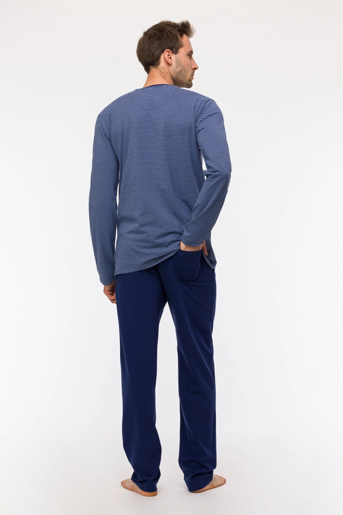 Pyjama Woody Blauw Gestreept 242-11-MVL-Z/904