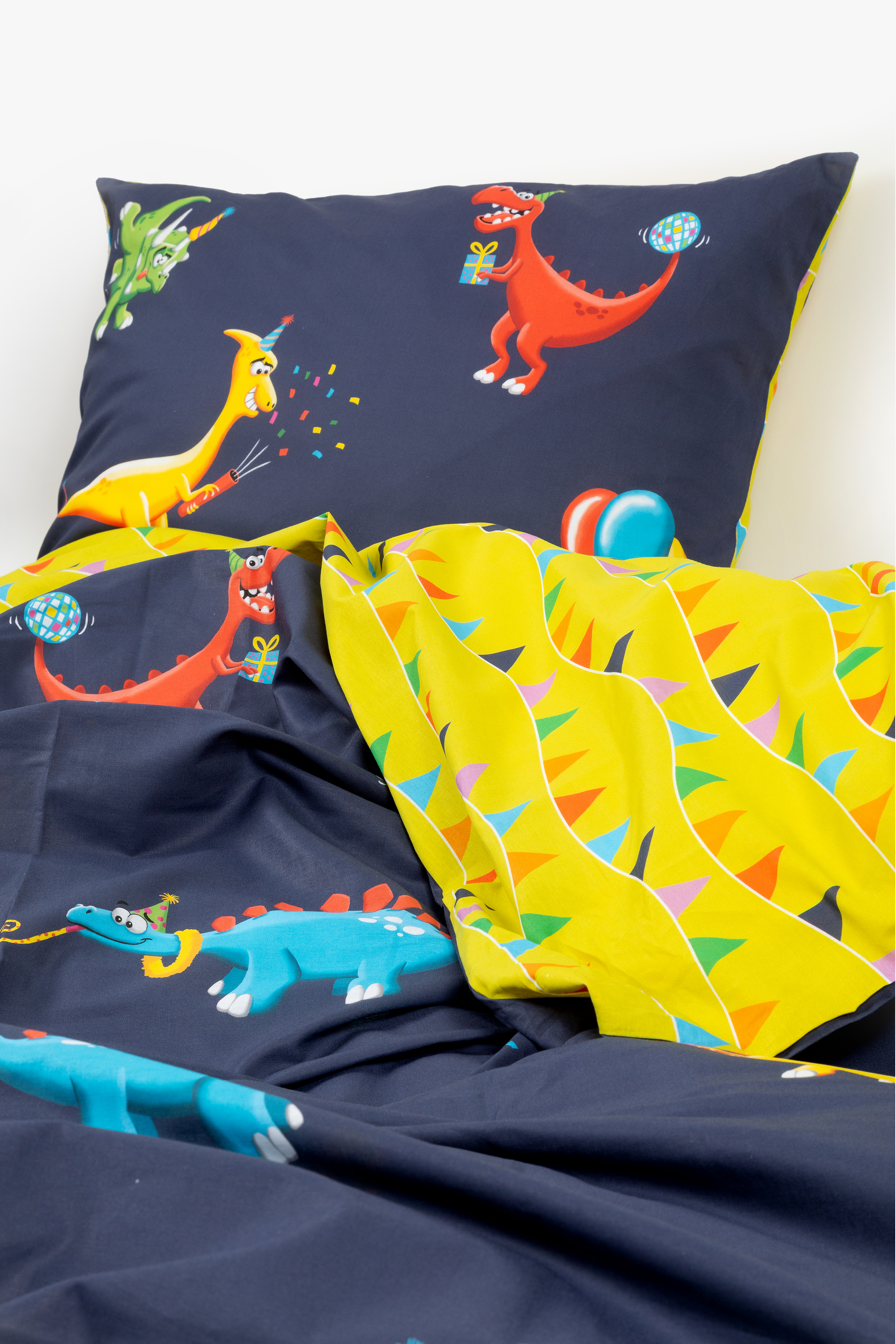 Eenpersoons Dekbedovertrek + hoofdkussen Woody Dino (140x220cm) 242-10-DBO-W/020