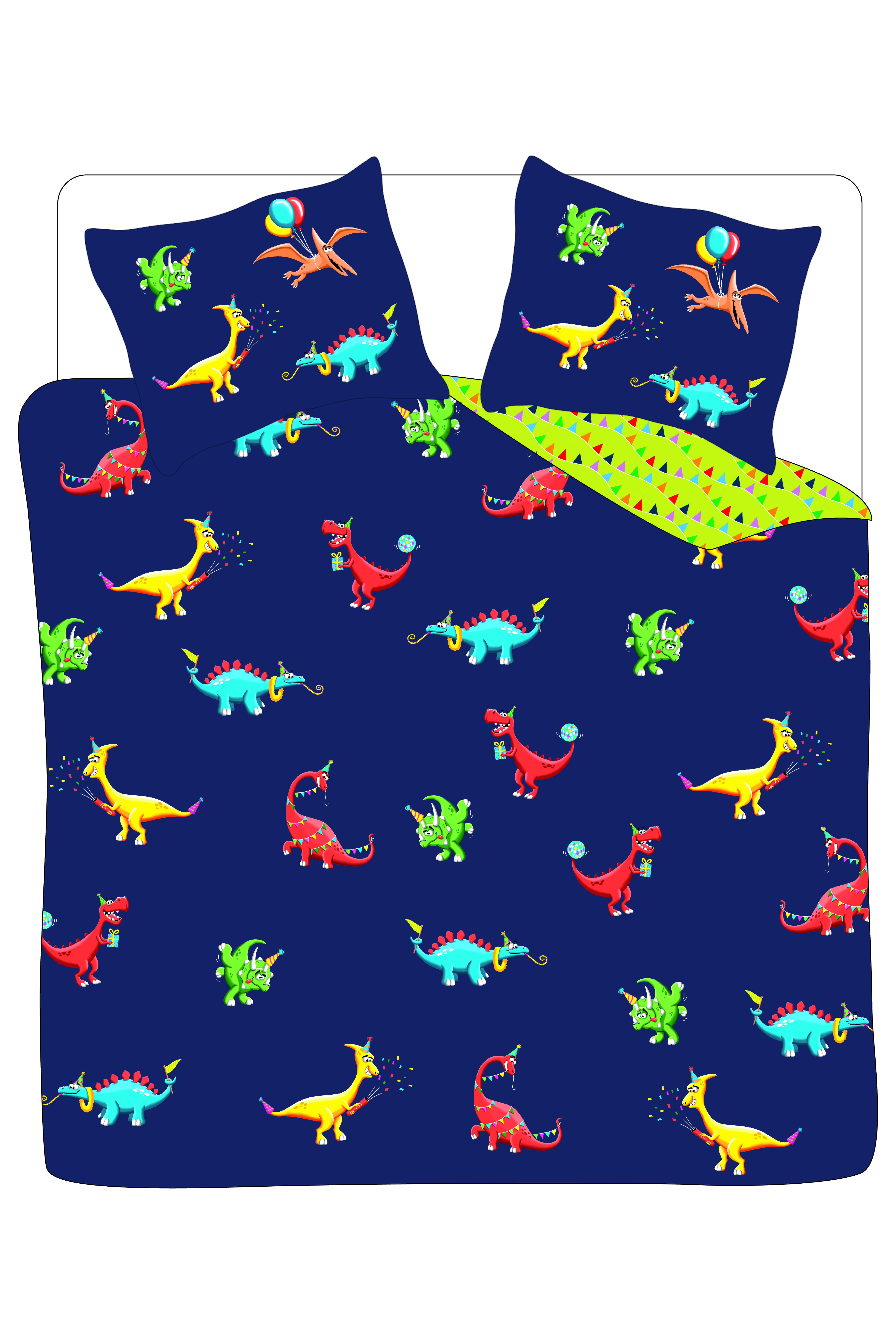 Tweepersoons Dekbedovertrek + hoofdkussens Woody Dino (240x220cm) 242-10-DMD-W/020