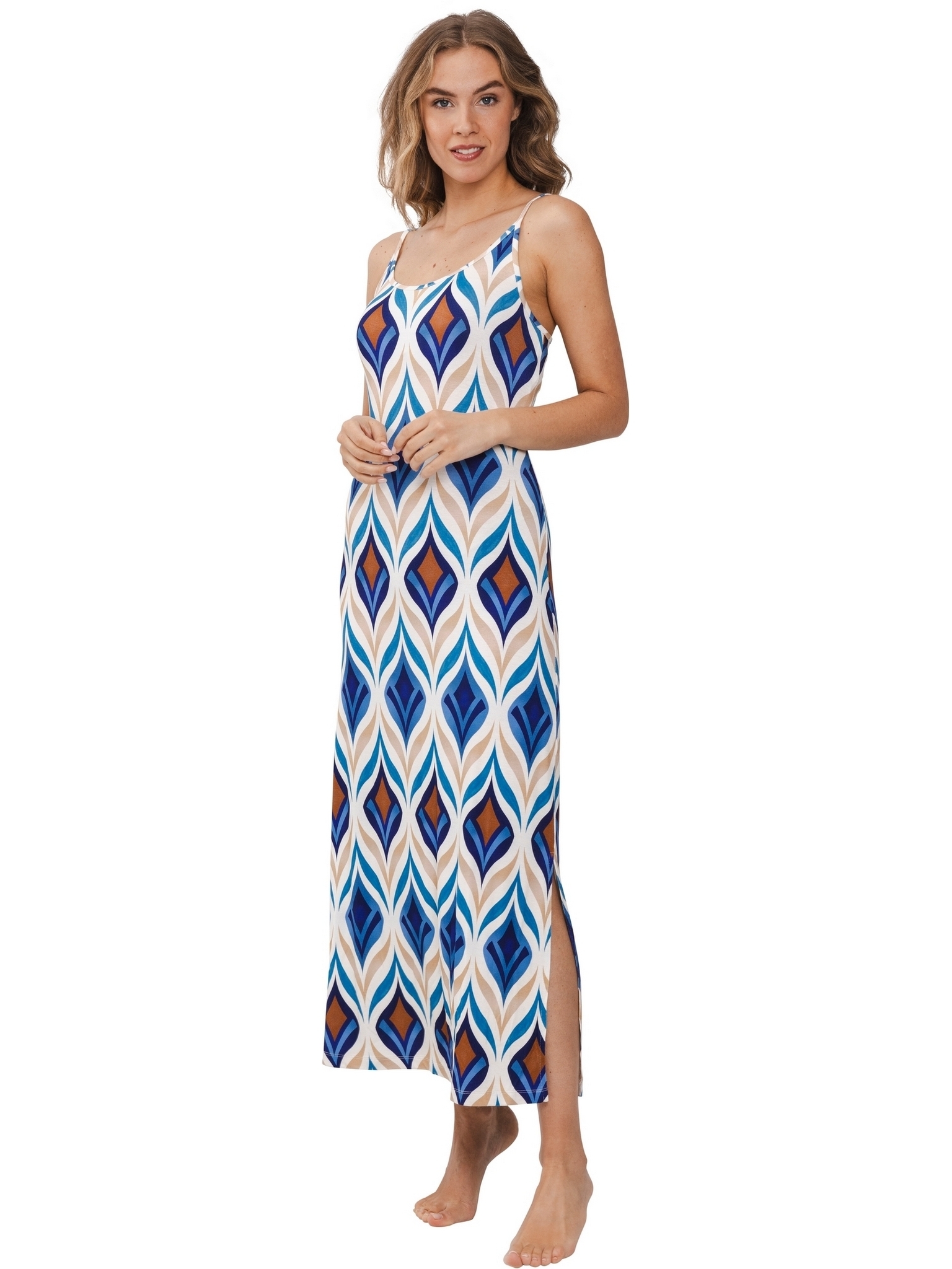 Spaghetti beach dress 125 cm blauw 311251-308-3/510