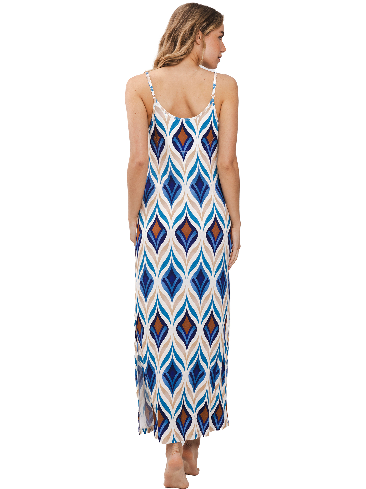 Spaghetti beach dress 125 cm blauw 311251-308-3/510