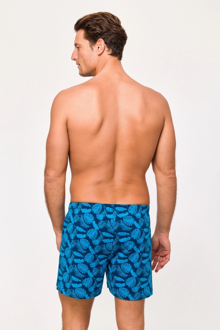 Woody slaapshort bladeren blauw 251-12-QLB-Z/920