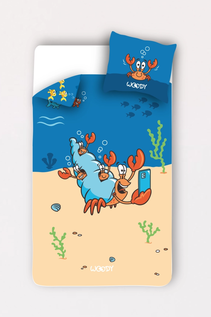 Woody dekbedovertrek hermietkreeft 140x220 cm 251-10-DBO-W/020