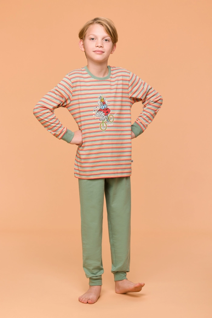 Woody pyjama lieveheersbeestje gestreept multicolor 251-10-PLC-S/904