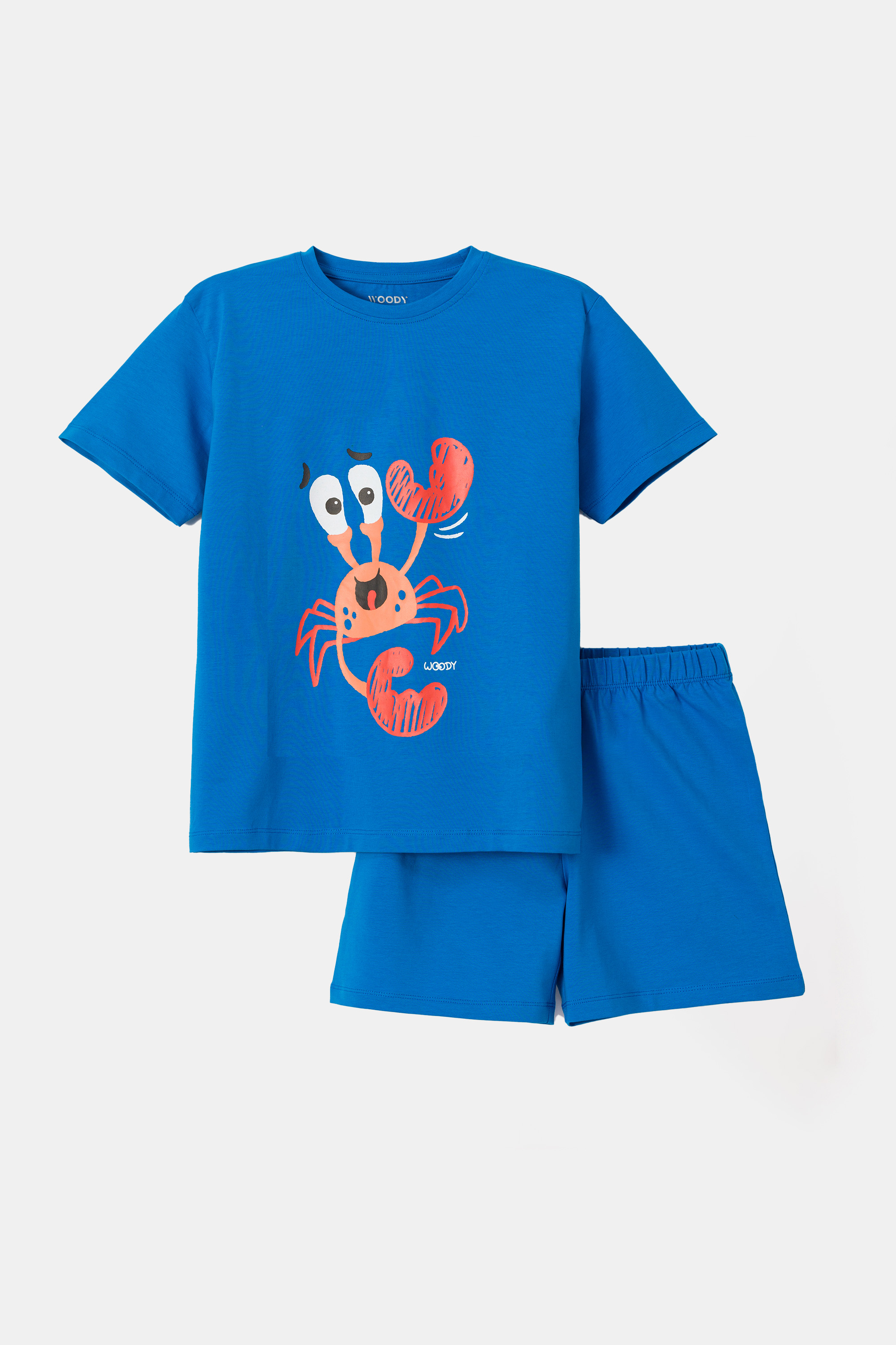 Woody shortama hermietkreeft blauw 251-10-PLE-Z/845 