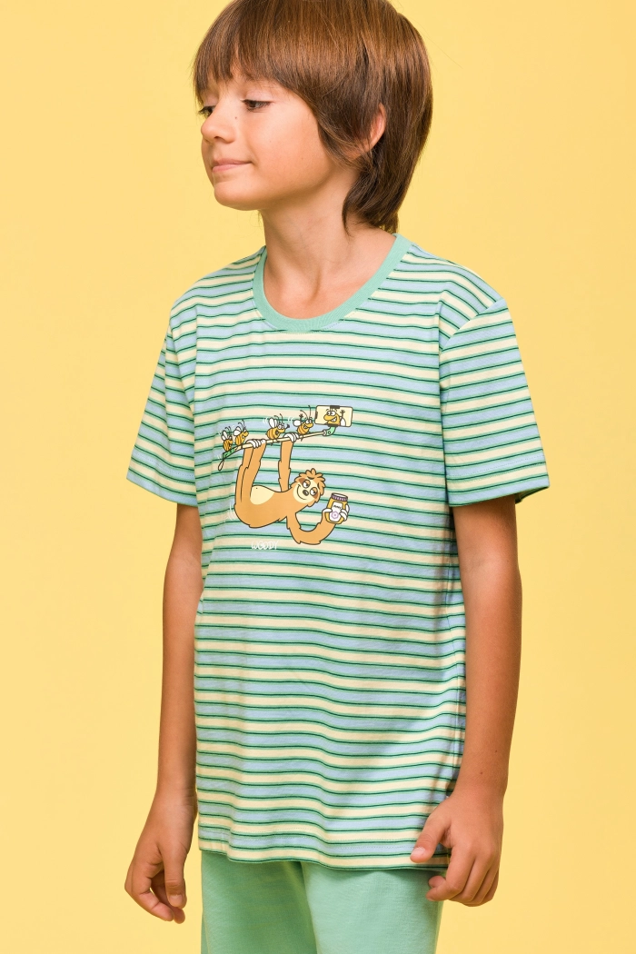 Woody shortama luiaard gestreept multicolor 251-10-PSS-S/924