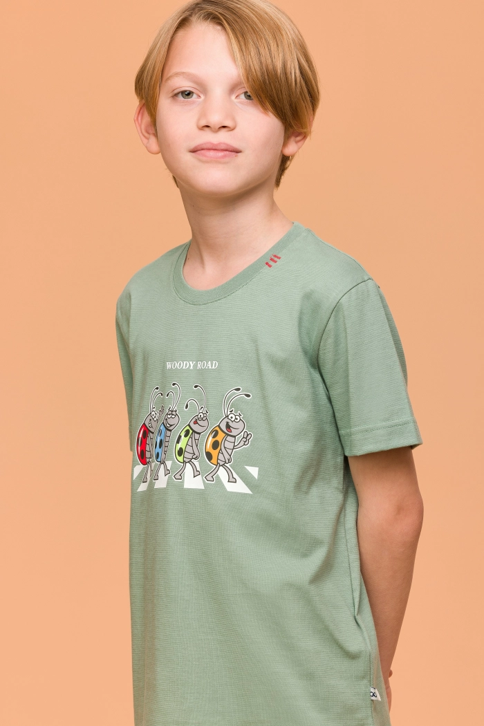 Woody shortama lieveheersbeestje groen 251-10-PUS-S/751