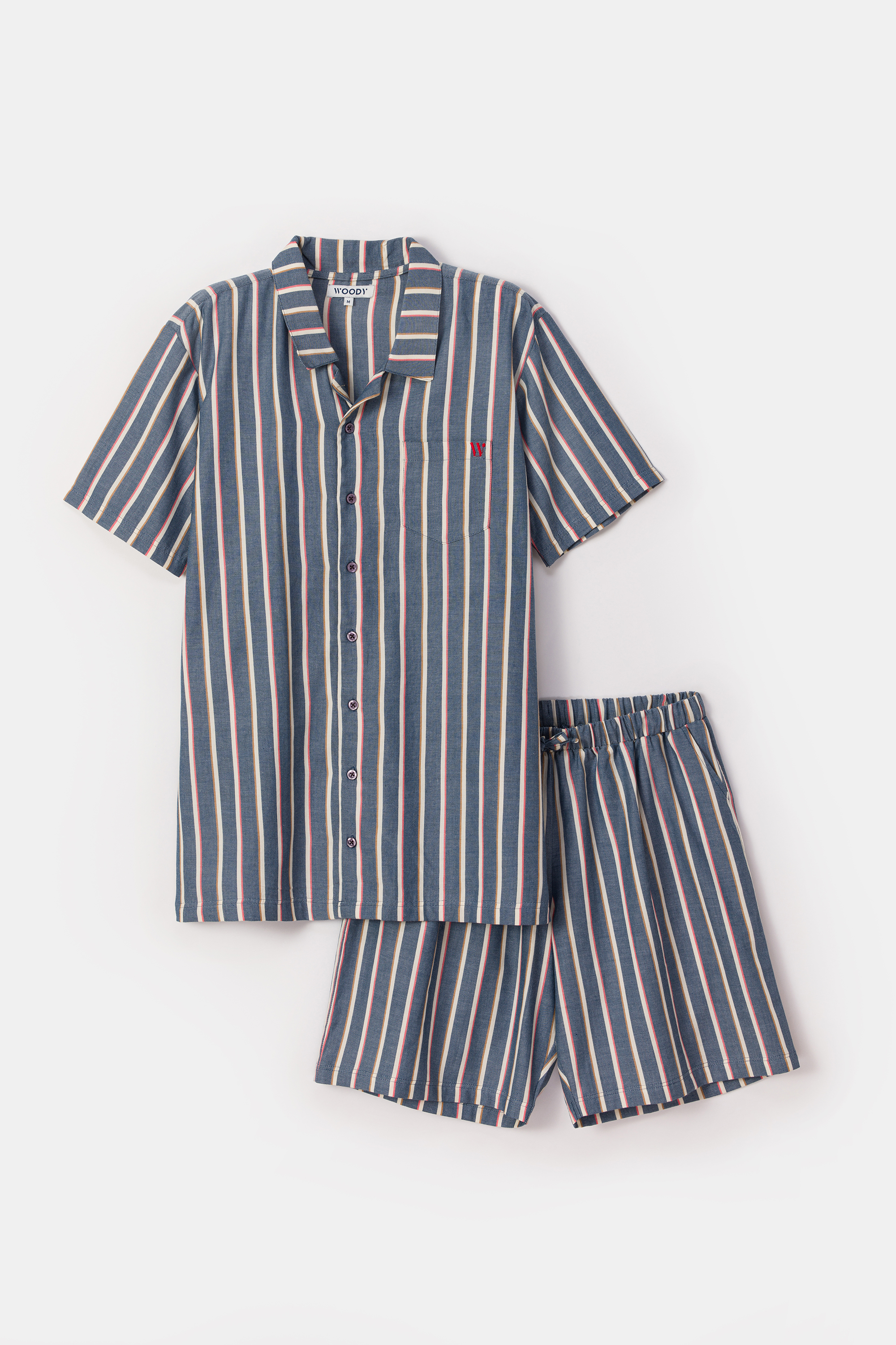 Woody shortama gestreept donkerblauw 251-12-QPF-W/928