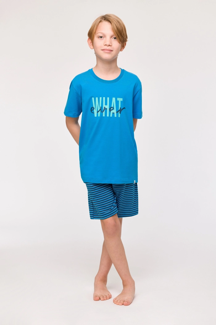 Woody shortama blauw 251-12-QRS-Z/845