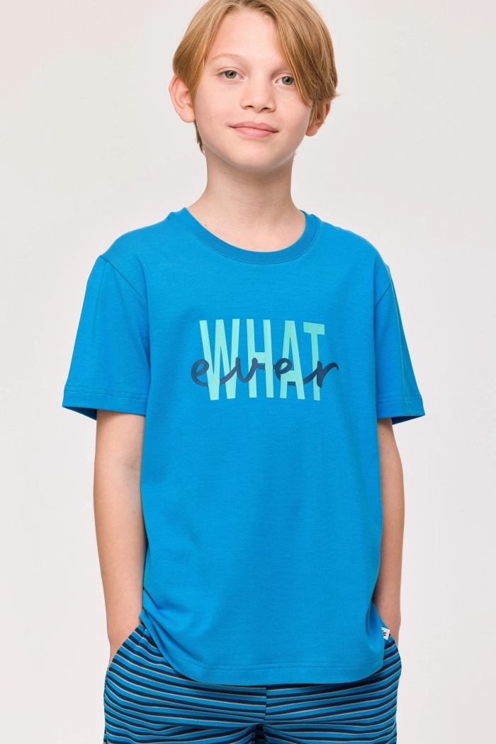 Woody shortama blauw 251-12-QRS-Z/845