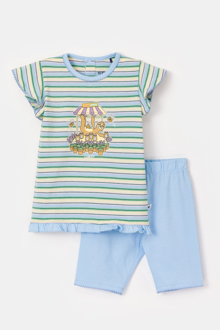 Woody pyjama luiaard gestreept multicolor 251-10-BAB-S/929