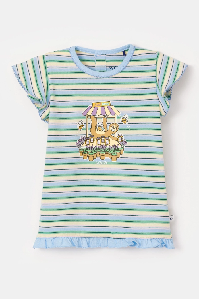 Woody pyjama luiaard gestreept multicolor 251-10-BAB-S/929