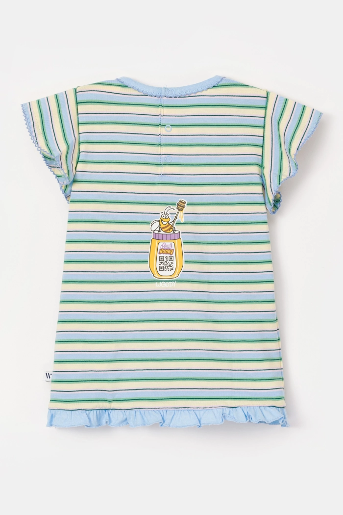 Woody pyjama luiaard gestreept multicolor 251-10-BAB-S/929
