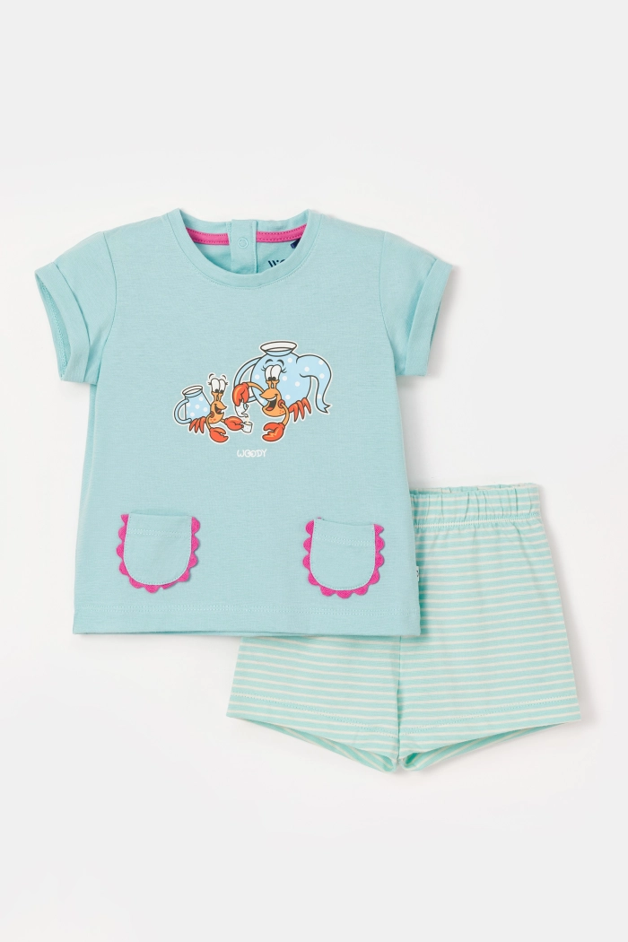 Woody shortama hermietkreeft licht turquoise 251-10-BST-S/708