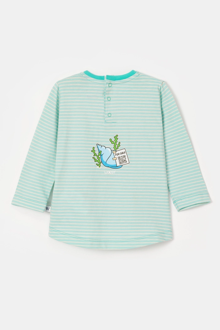 Woody pyjama hermietkreeft gestreept lichtblauw 251-10-PLG-S/921