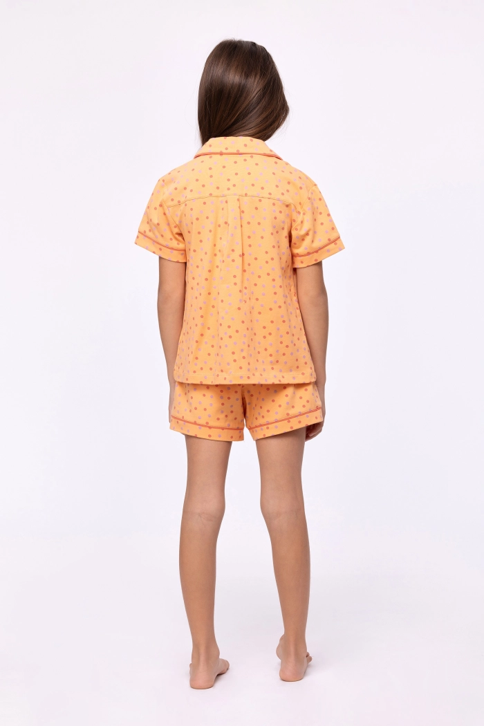 Woody shortama oranje bolletjes 251-12-YPE-Z/913