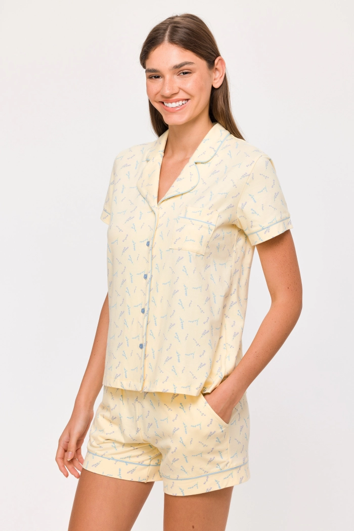 Woody shortama lavendel geel 251-12-YPE-Z/932